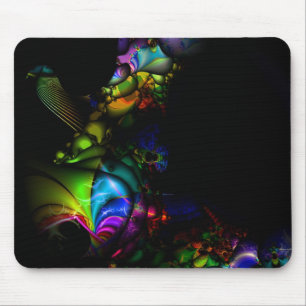 Alfombrilla De Ratón Fractal Mousepad del arco iris del pájaro