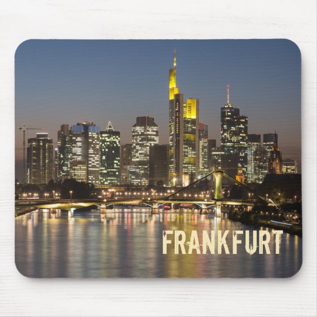 Alfombrilla De Ratón Fráncfort Skyline Alemania Regalo de recuerdo de é (Frente)