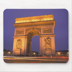 Alfombrilla De Ratón Francia, París, Arco de Triunfo al anochecer.