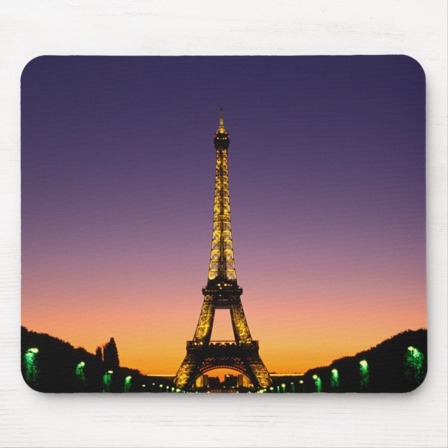 Alfombrilla De Ratón Francia, París, Torre Eiffel al atardecer. (Frente)
