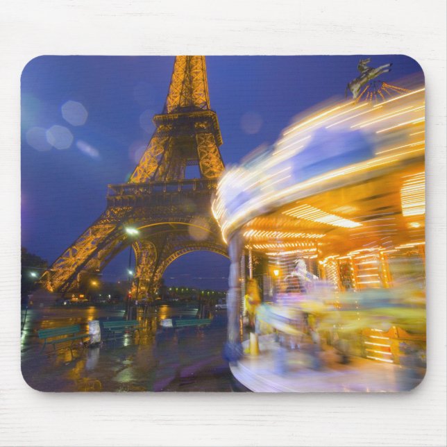 Alfombrilla De Ratón Francia, París. Torre Eiffel en la niebla (Frente)