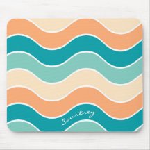 Frania Retro Onda Teal Naranja Crema Personalizada