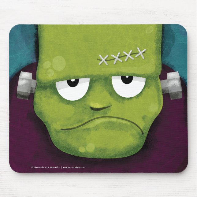 Alfombrilla De Ratón Frankenstein gruñón Halloween Mousepads (Frente)