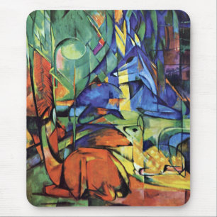 Alfombrilla De Ratón Franz Marc - ciervo en el bosque (ii)