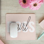Alfombrilla De Ratón Frase del jefe del Chica rosado Pastel moderno<br><div class="desc">Frase del jefe del Chica rosado Pastel moderno</div>