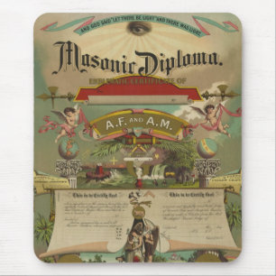 Alfombrilla De Ratón Freemasonry masónico 1891 del Freemason del