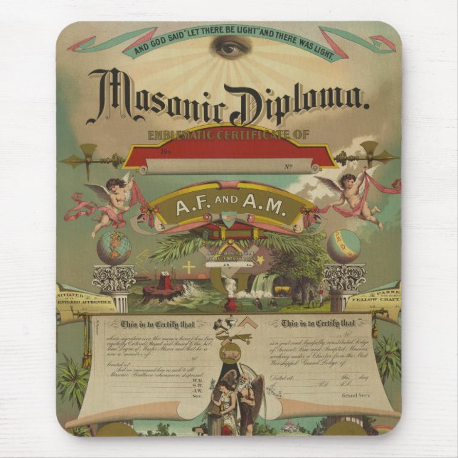 Alfombrilla De Ratón Freemasonry masónico 1891 del Freemason del (Frente)