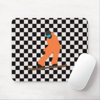 Freeride Snowboarder Naranja Suit Checkered