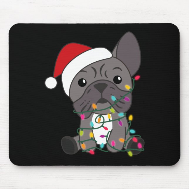 Alfombrilla De Ratón French Bulldog Christmas Snow Winter Animals  (Frente)