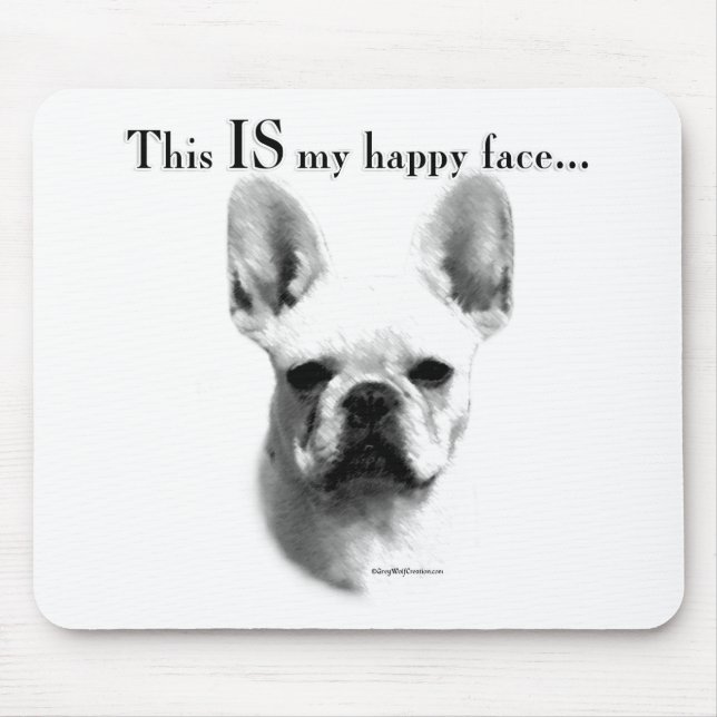 Alfombrilla De Ratón Frenchie Happy Face (Frente)