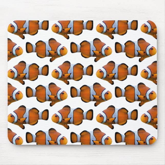 Alfombrilla De Ratón Frenesí Mousemat de Clownfish (blanco) (Frente)