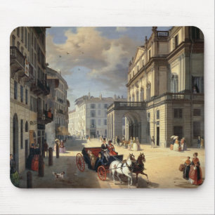 Alfombrilla De Ratón Frente del teatro del La Scala, 1852