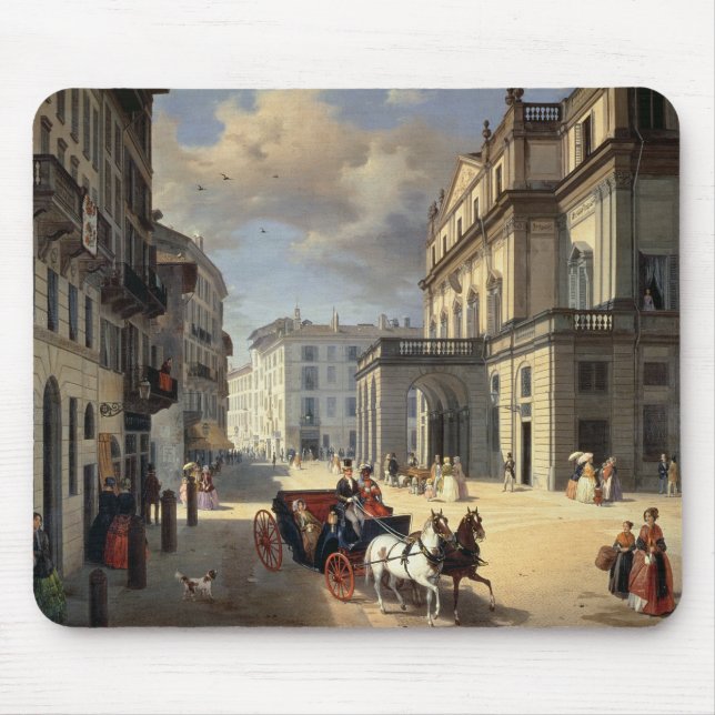 Alfombrilla De Ratón Frente del teatro del La Scala, 1852 (Frente)
