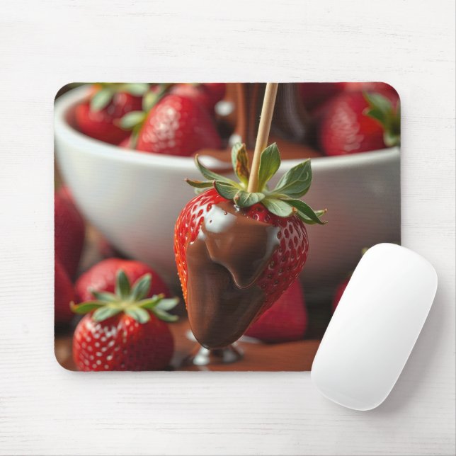 Alfombrilla De Ratón Fresa Bañada en Chocolate (Con ratón)