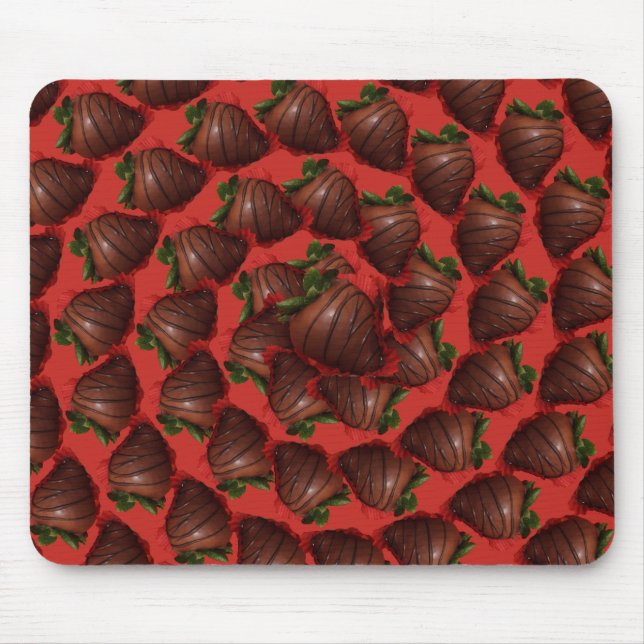 Alfombrilla De Ratón Fresas cubiertas de chocolate (Frente)