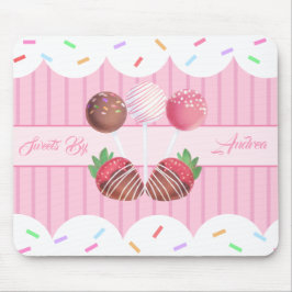 Alfombrilla De Ratón Fresas De Chocolate De Trato Dulce Y Copas De Past