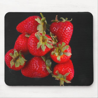 Alfombrilla De Ratón Fresas en Mousepad negro