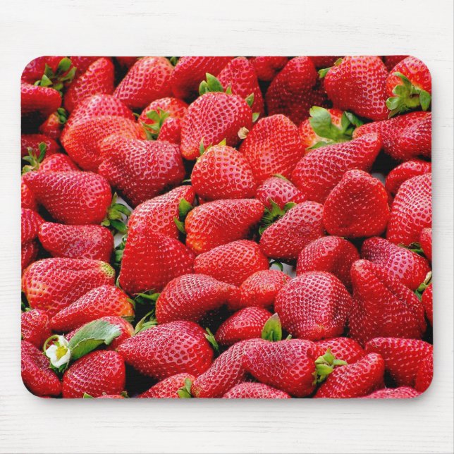 Alfombrilla De Ratón Fresas enteras deliciosas (Frente)