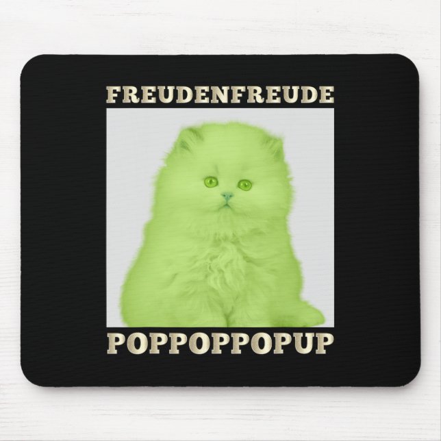 Alfombrilla De Ratón Freudenfreude Poppoppop Arriba Gato De Encaje Rojo (Frente)