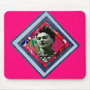 Alfombrilla De Ratón Frida Kahlo Retro Denim Diamond