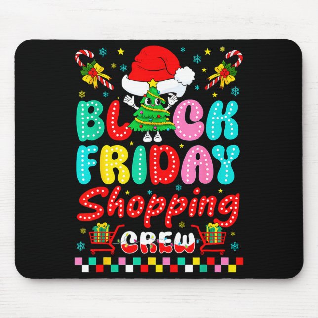 Alfombrilla De Ratón Friday Shopng Crew Christmas Lights Black Shopng F (Frente)