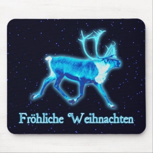 Alfombrilla De Ratón Froehliche Weihnachten - Blue Caribou (Reno)