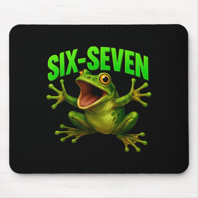 Alfombrilla De Ratón Frog 67 Meme Six Seven Funny Gen Alpha  (Frente)