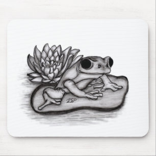 Alfombrilla De Ratón Froggy con Lotus Flower