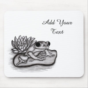 Alfombrilla De Ratón Froggy with Lotus Flower, agrega tu texto