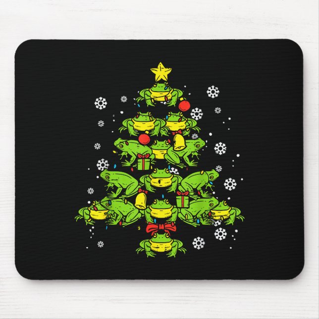 Alfombrilla De Ratón Frogs Christmas Tree Animal Xmas Women Men Kids  (Frente)