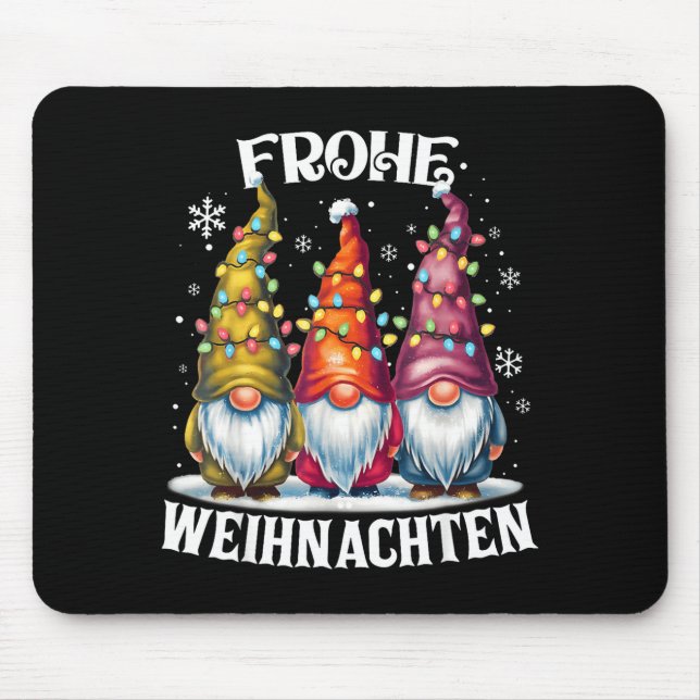 Alfombrilla De Ratón Frohe Weihnachten German Gnome Christmas Decoratio (Frente)