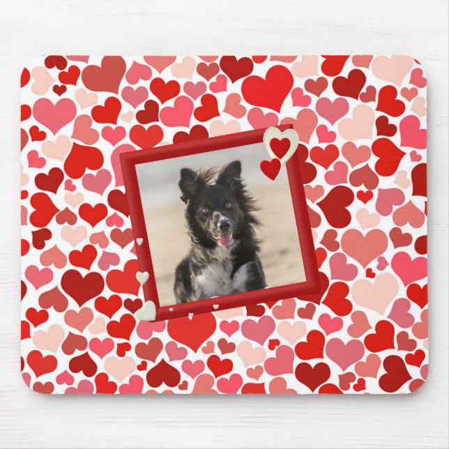 Alfombrilla De Ratón Frontera Collie Dog Hearts mousepad (Frente)