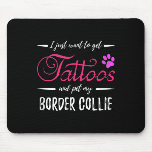 Alfombrilla De Ratón Frontera Collie Dog Lover Tattoo Gracioso Perro Ma