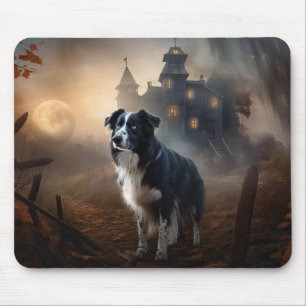 Alfombrilla De Ratón Frontera Collie Halloween Scary