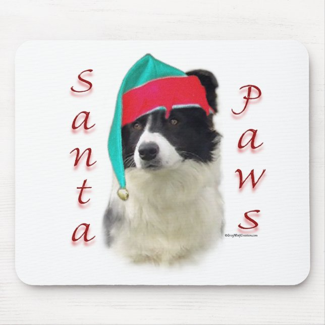 Alfombrilla De Ratón Frontera Collie Santa Paws (Frente)