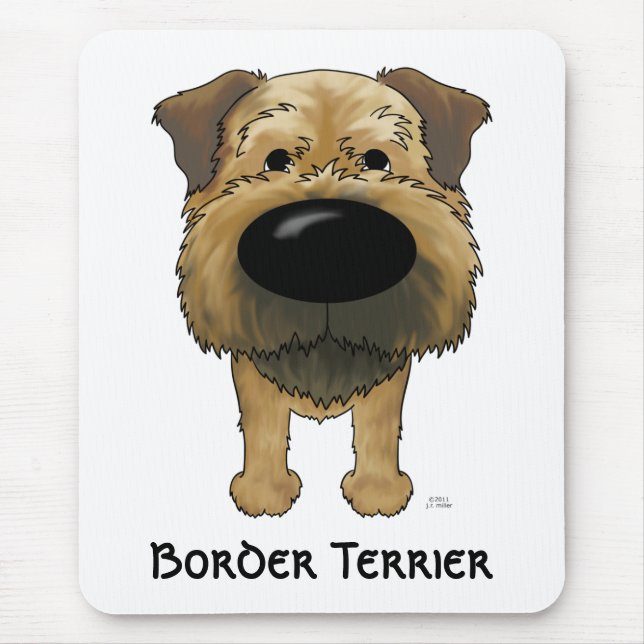 Alfombrilla De Ratón Frontera grande Terrier de la nariz (Frente)