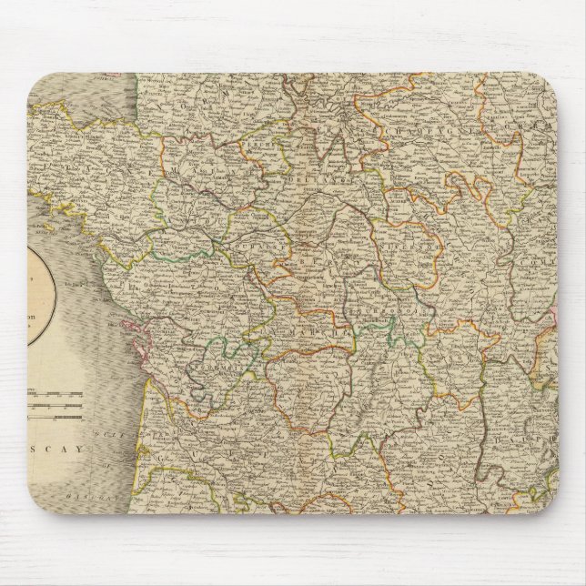 Alfombrilla De Ratón Fronteras provinciales de Francia (Frente)