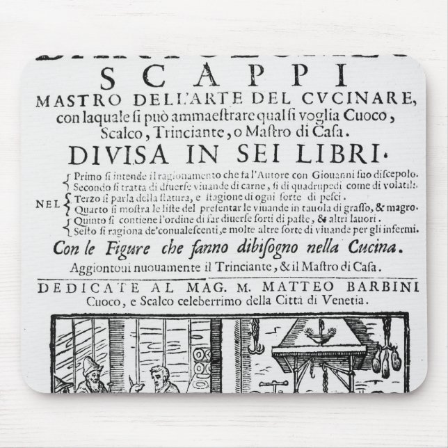 Alfombrilla De Ratón Frontispiece para cocinar el libro de Bartolomé (Frente)