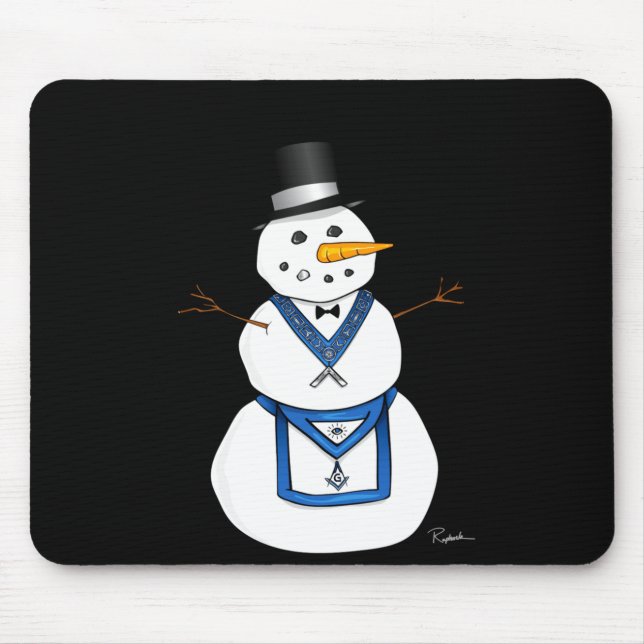 Alfombrilla De Ratón Frosty The Snowman Funny Masonic Holiday Christmas (Frente)