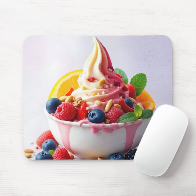 Alfombrilla De Ratón Frozen Yogurt With Fruit and Nuts (Con ratón)