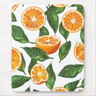 Alfombrilla De Ratón Fruta Botánica Naranja Cítrico Sin Costuras