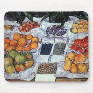Alfombrilla De Ratón Fruta exhibida en un soporte