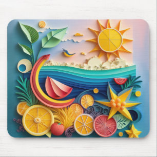 Alfombrilla De Ratón Fruta tropical y colisiones en la playa