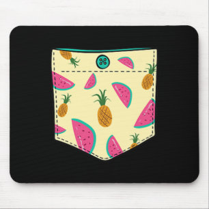 Alfombrilla De Ratón Frutas Tropicales En Bolsillo Kawaii Vacaciones Ha