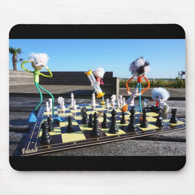 Alfombrilla De Ratón Fubby die schaakspel spelen. (Frente)