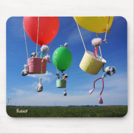 Alfombrilla De Ratón Fubby's in luchtballonnen die op avontuur gaan.