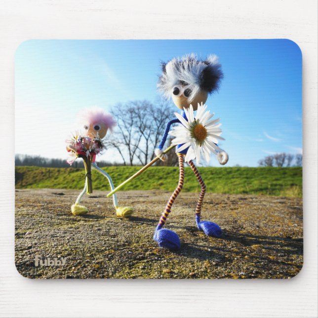 Alfombrilla De Ratón Fubby's in natuur met madeliefjes. (Frente)