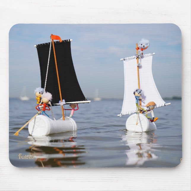 Alfombrilla De Ratón Fubby's op zee tegen plastic vervuiling. (Frente)