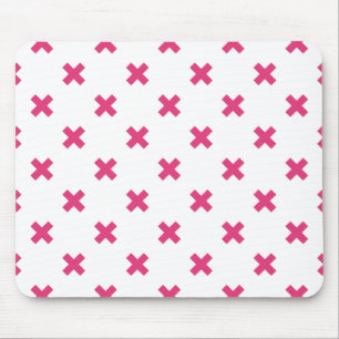 Alfombrilla De Ratón Fuchsia cruza puntos en blanco