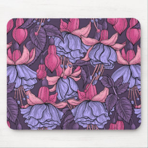 Alfombrilla De Ratón Fuchsia en rosa y violeta